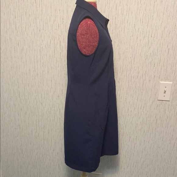 Women's Gap Navy Blue Button Down Size 12 Sleeveless Collard Dress - Picture 3 of 7